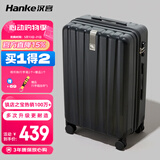 汉客行李箱男拉杆箱女大容量镇店之宝双层拉链密码箱子旅行箱24英寸黑