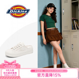 Dickies一脚蹬情侣帆布鞋女士休闲鞋平底鞋子懒人半拖鞋 米色 37 