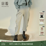 日着原创设计2024年春季新款宽松显瘦高腰束脚运动休闲哈伦卫裤女 liu liu蓝 XL