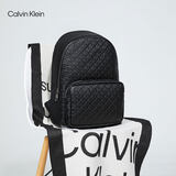 Calvin KleinJeans男士休闲通勤校园风满版ck压印字母拉链大容量双肩包礼物