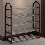 索尔诺鞋架简易多层经济型宿舍门口客厅浴室拖鞋架组合收纳鞋架收纳鞋柜 K575黑色-五层【宽58cm】