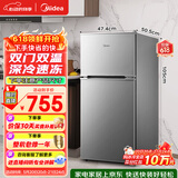 美的112L两门小冰箱灰色双温小冰箱迷你家用宿舍租房灵活摆放节能低音深冷速冻 BCD-112CM