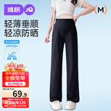 婧麒（JOYNCLEON）孕妇裤夏季薄款外穿阔腿休闲裤长无托腹孕妇装 黑色XXL Jyk178379