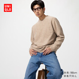 优衣库男女装souffle yarn舒芙蕾圆领针织衫毛衣毛衫479235 32 深米色 S /165/84A