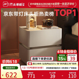 芝华仕（CHEERS）现代简约主次卧室储物岩板轻奢高级感2026新款复古风床头柜G067白