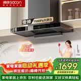 帅康（Sacon）抽吸排油烟机家用顶吸欧式吸油烟机 25立方大吸力变频1100Pa大风压油烟机挥手智控CXW-258-T812