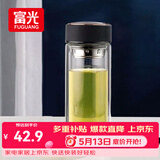 富光男女士双层玻璃杯 高硼硅玻璃304茶隔水杯子 加厚杯底500ml