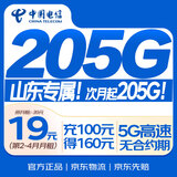 中国电信流量卡19元电信星卡大王卡纯上网山东手机卡电话卡5g全国通用SDDX