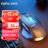 英菲克（INPHIC）M9 无线鼠标可充电轻音办公人体工学电脑台式笔记本2.4G通用便携Typec 灰【可视电量】