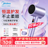 美的（Midea）10亿等离子护发电吹风 大功率快干不伤发吹风机 家用负离子护发吹风筒FD205-紫 价保618 520礼物