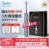 美的（Midea）电动牙刷S1PX星空灰6刷头5种模式磁悬浮声波马达便携180天续航清洁成人/学生男女生日节日礼物推荐