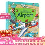Usborne出品偷偷看里面系列 飞机场 进口英文原版绘本 Look Inside An Airport 机场百科纸板翻翻书 儿童英语启蒙早教认识