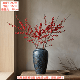 景德镇陶瓷花瓶摆件客厅插花落地高级感种花盆大复古陶罐水养中式 青铜锈蓝中号(可水培)