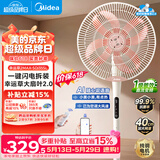 美的（Midea）【幸运草安睡2.0 MAX】一键闪装/直流变频家用轻音电风扇语音遥控落地扇 大风量一级能效卧室电扇