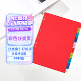 天色 A4彩色分类页数字索引页塑料11孔隔页纸分页纸配套活页夹 TS-5515 10级/数字
