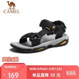 骆驼（CAMEL）户外沙滩潮流平底休闲男士凉鞋子 A822162412 黑色 43