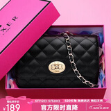 金狐狸（FOXER）牛皮女士包包女包大容量单肩包斜挎包小包轻奢520情人节礼物