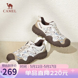 骆驼（CAMEL）经典丑萌鞋女时尚撞色户外休闲鞋 L24S469647A 米/银/咖 39