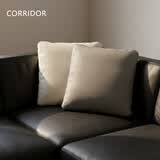 CORRIDOR|设计师|客厅真皮沙发抱枕牛皮轻奢北欧奢华羽绒靠枕靠垫皮套定制 岩灰 45cm*45cm 含枕芯