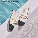 CHARLES&KEITH珠链绊带饰低跟凉鞋玛丽珍鞋女鞋子女生日礼物送女友CK1-70900382 CK1-70900382-2粉白色 36
