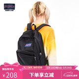 JANSPORT杰斯伯双肩包女学生旅行包26L旅行轻便透气书包男背包 4QUT008爵士黑/经典黑-侧边袋