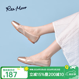 reemoor睿慕芭蕾舞软底蛋卷鞋2026春季新款百搭浅口方头配长裙平底单鞋女 浅粉色 37
