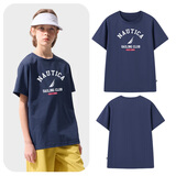诺帝卡（NAUTICA）吸湿速干儿童抗菌短袖NAUTICA中大童青少年26夏新款户外防晒圆领T 诺帝卡蓝 160