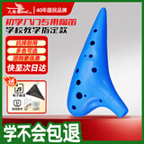 天鹅（SWAN）T02A陶笛12孔AC中音C调树脂塑料儿童初学入门教学乐器学校专用蓝