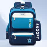 史努比（SNOOPY）书包小学生 儿童护脊减负1-3年级大容量背包男孩双肩包 蓝色小号