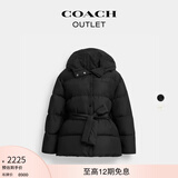 蔻驰（COACH）【礼物】奥莱女士聚酯纤维短款腰带冬季户外羽绒服外套保暖服加厚 黑色 M