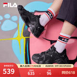 FILA 斐乐猫爪鞋4代女鞋老爹鞋情侣运动鞋复古时尚休闲鞋网面透气 【女款】黑-BK 36.5