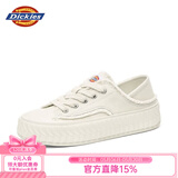 Dickies女士帆布鞋潮流休闲鞋子布鞋低帮百搭女士平底鞋 米色 37 