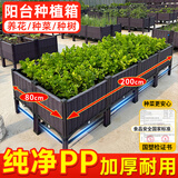 原起点阳台楼顶种菜箱长方形蔬菜种植箱神器种菜盆菜箱塑料花箱户外 架高双排加深10联箱 250*80*49cm