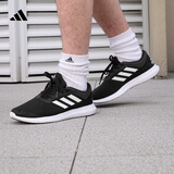adidas CORERACER随心畅跑网面休闲跑步鞋男子阿迪达斯官方轻运动   黑/白 FX3581   41