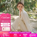 金三塔真丝睡衣女100%桑蚕丝外穿丝滑两件套居家服高级爱人女友520礼物 [体贴]19姆米珍珠白 L