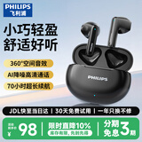 飞利浦（PHILIPS）蓝牙耳机真无线半入耳式运动跑步迷你音乐降噪游戏低延迟长续航通用华为苹果TAT1199-黑色