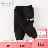 戴维贝拉（DAVE＆BELLA）童装秋冬女童裤子男童加绒裤儿童棉裤冬季运动裤宝宝保暖长裤冬裤 黑色DB4237140-N 140 cm（建议身高130-140cm）