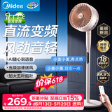 美的（Midea）【变频轻音】空气循环扇家用语音遥控电风扇 一级能效轻音落地扇 卧室桌面大风力小风扇 GDJ24SHG