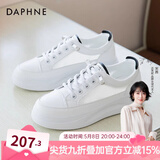 达芙妮 小白鞋女夏季新款运动鞋女夏透气网面女鞋休闲鞋子女ins潮板鞋女 白黑色-透气网面 39