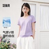 森马（Semir）凉感T|短袖T恤女夏纯色V领正肩吸湿速干抑菌2026上衣109326100002