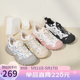 骆驼（CAMEL）丑萌登山鞋女时尚撞色户外休闲鞋 L24S076620 米/银/黄 36