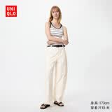 优衣库常规款女装针织廓形长裤/弯刀镰刀裤子483722 482287 482287/01乳白色 L