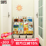 SOFS儿童书架绘本架简易落地宝宝小书柜铁艺幼儿置物架书本玩具收纳架 【推荐】XL码(5+1)层 3盒