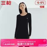 三枪（THREEGUN）秋衣秋裤男女套装加厚100%纯棉保暖内衣抗静电情侣秋冬季打底衣 黑（女 圆领） XL