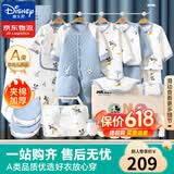 迪士尼婴儿衣服礼盒纯棉新生儿春夏秋冬男女宝宝满月百天见面礼物用品 【保暖款】蓝色米奇26件套 66cm 适合3-6个月宝宝