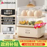 志高（CHIGO）【价保618】煮蛋器蒸蛋器 电蒸锅双层多功能早餐蒸煮一体机小型1-2人 鸡蛋羹神器高温自动断电204