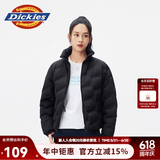 Dickies羽绒服 全身压印印花羽绒服 保暖外套上衣DK010807 黑色 M 充绒量:160g