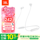 JBL TUNE 135BT蓝牙无线耳机 颈挂式运动耳机 无线立体声耳机 白色