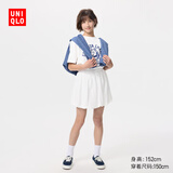 优衣库童装女童针织迷你裙裤休闲裤裤子短裙半裙486220 00 白色 110