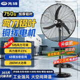 先锋（SINGFUN）先锋工业风扇强力大风牛角扇工业电风扇大功率落地扇商用摇头风扇车间仓库立式落地大风扇FS-75